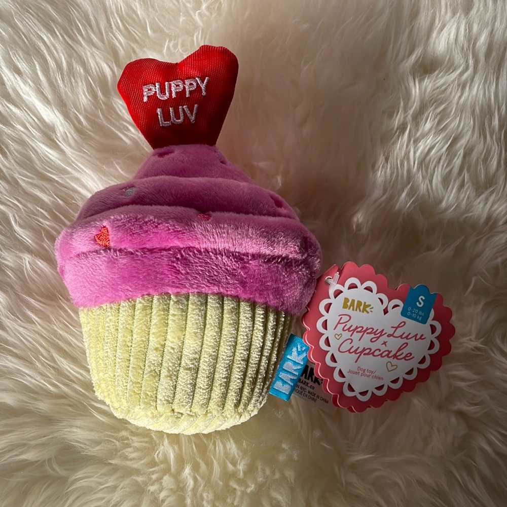 BARK Puppy Love Cupcake dog toy NWT